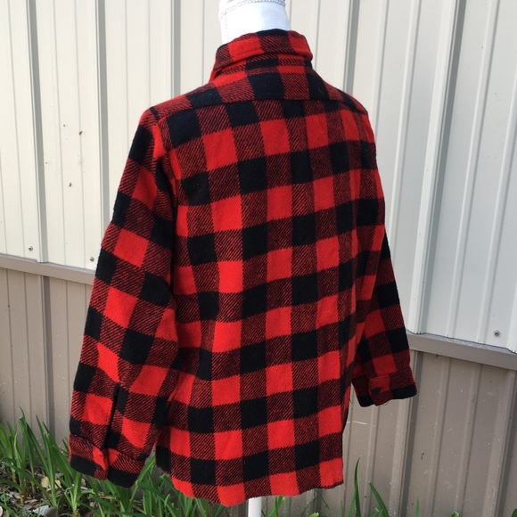 Vintage Arctic Wool Blend Red Black Plaid Jacket - Picture 3 of 7